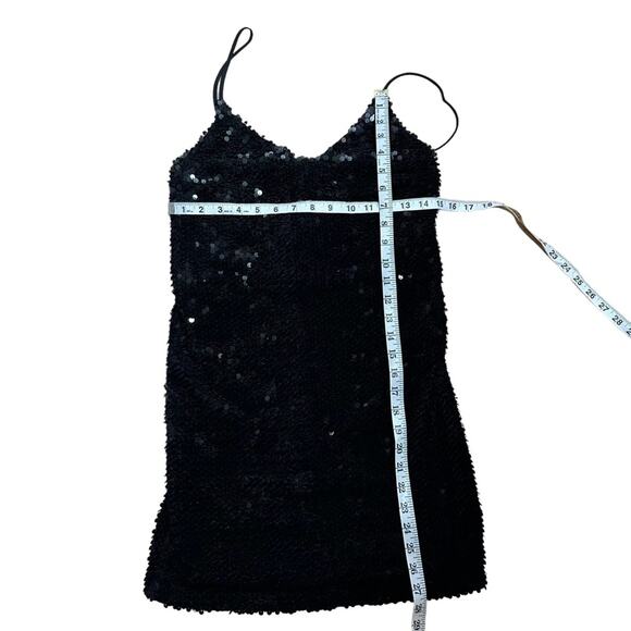 DO + BE Velvet Sequin Matte Black Dress Size Small - Picture 3 of 9